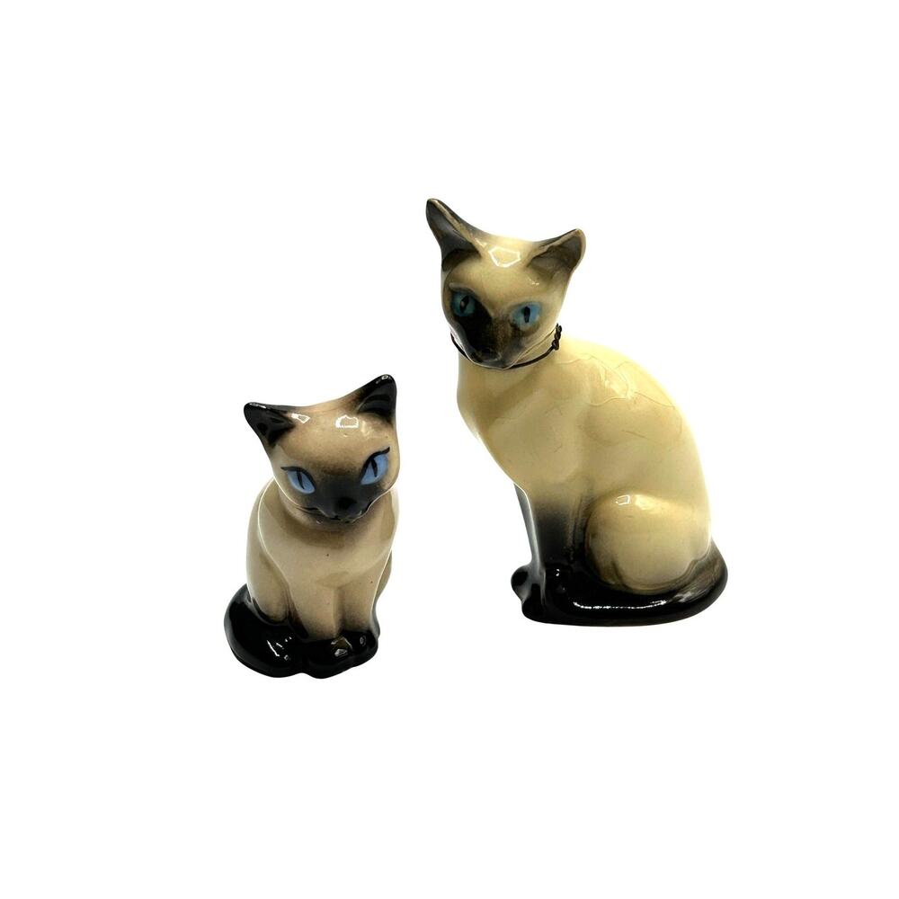 Hagen-Renaker Miniature Siamese Cat Figurines Lot 2 Mid-Century Vintage 1950s